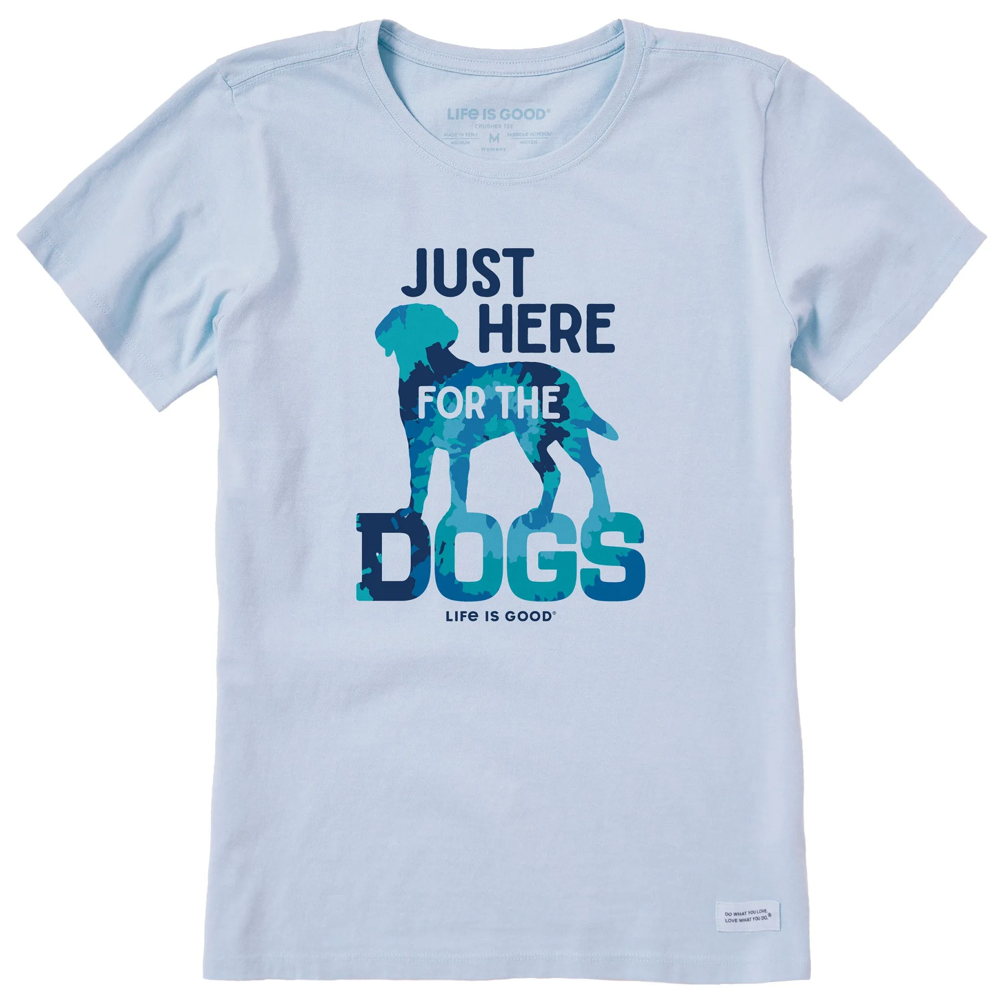 Women's Here for the Dogs Tie Dye Short Sleeve Crusher Tee Life is Good