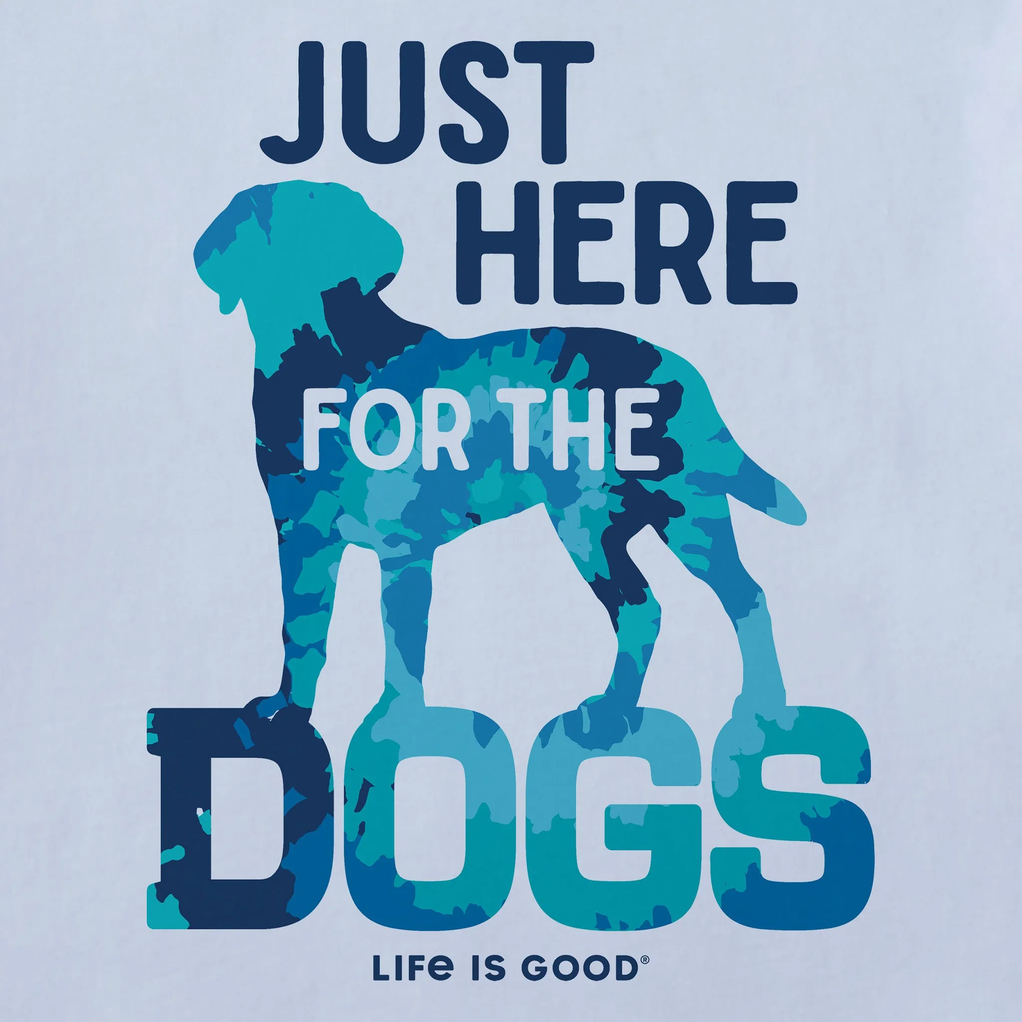 Women's Here for the Dogs Tie Dye Short Sleeve Crusher Tee Life is Good