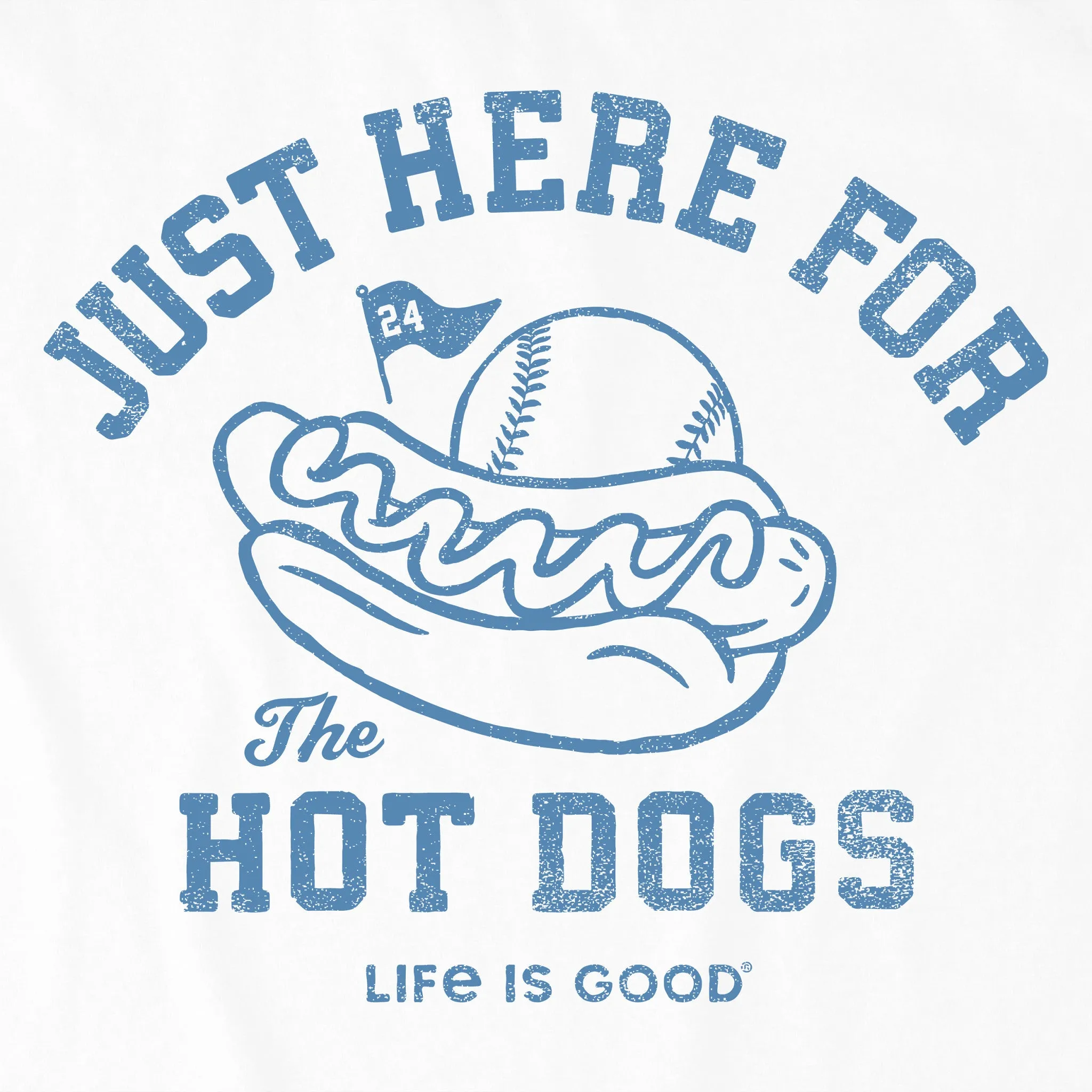Women's Here for the Hot Dogs Baseball Short Sleeve Crusher Boxy Tee Life is Good