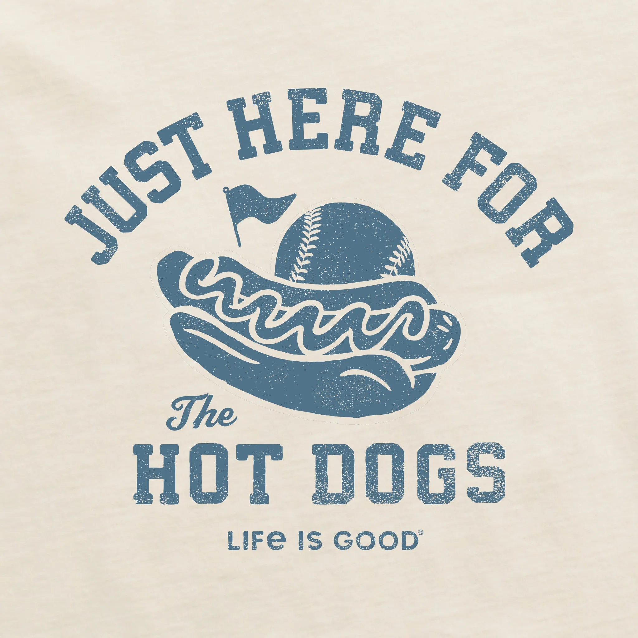 Women's Here for the Hot Dogs Baseball Short Sleeve Crusher Boxy Tee Life is Good
