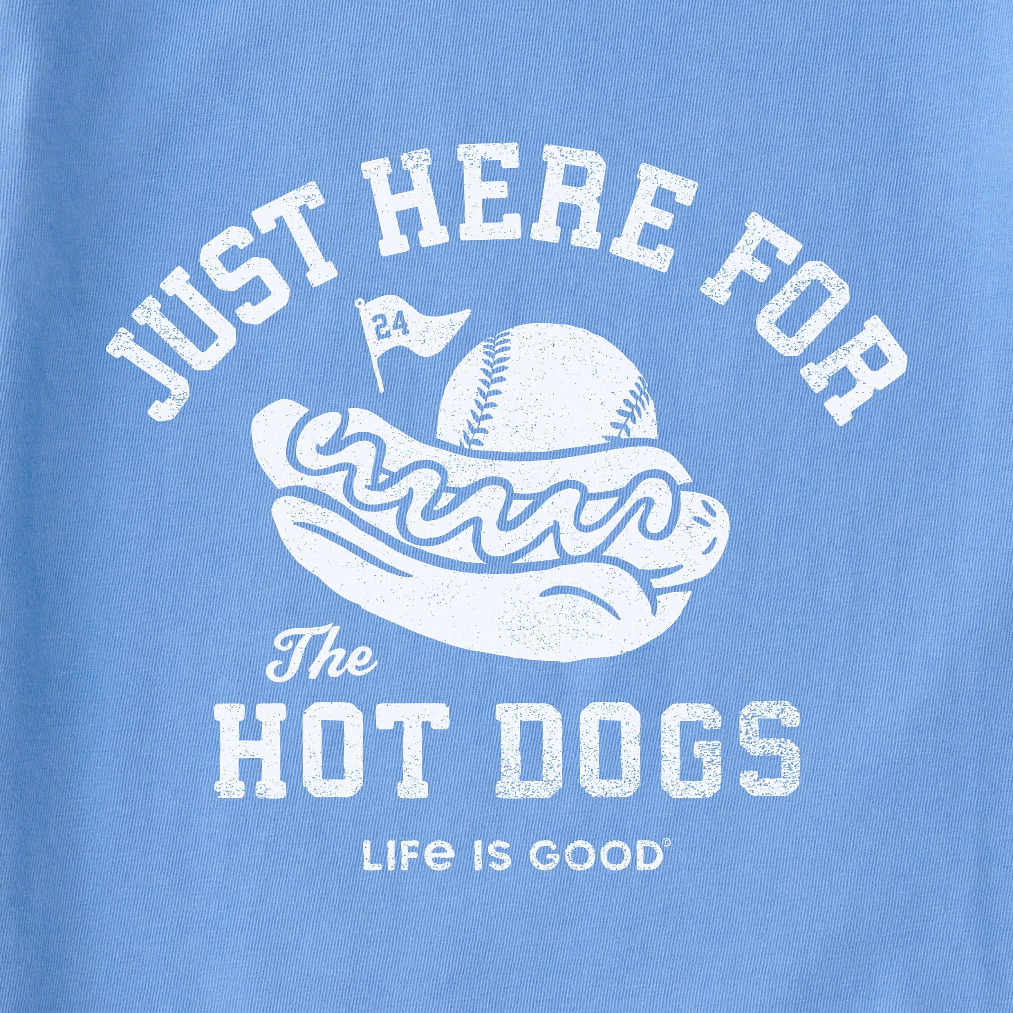 Women's Here for the Hot Dogs Baseball Short Sleeve Crusher Boxy Tee Life is Good