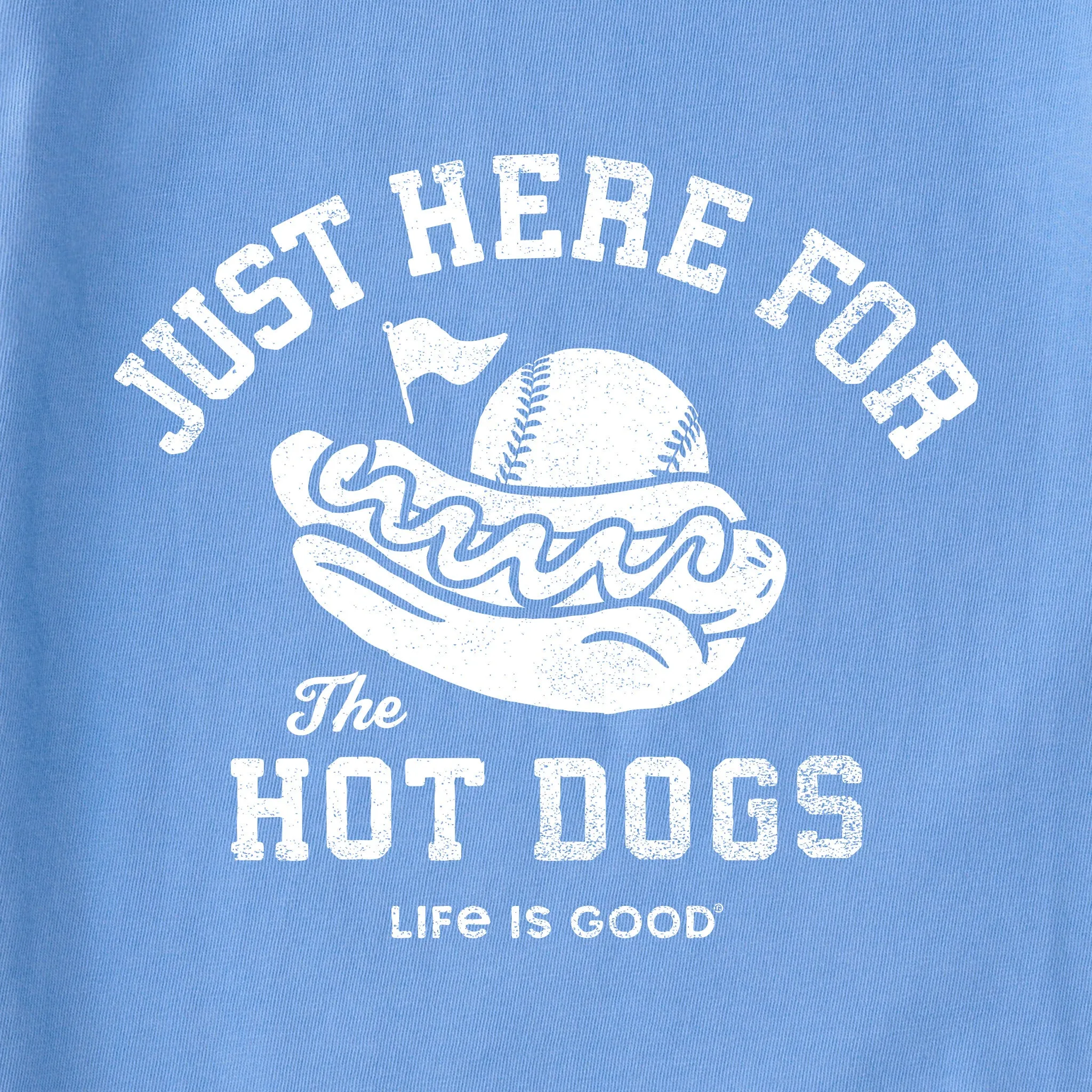 Women's Here for the Hot Dogs Baseball Short Sleeve Crusher Boxy Tee Life is Good