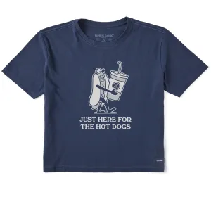 Women's Here for the Hotdogs Short Sleeve Crusher Boxy Tee Life is Good