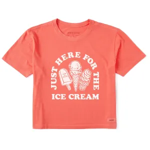 Women's Here for the Ice Cream Short Sleeve Crusher Boxy Tee Life is Good