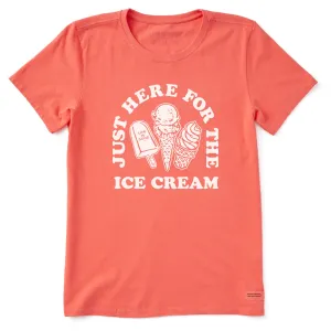 Women's Here for the Ice Cream Short Sleeve Crusher Tee Life is Good