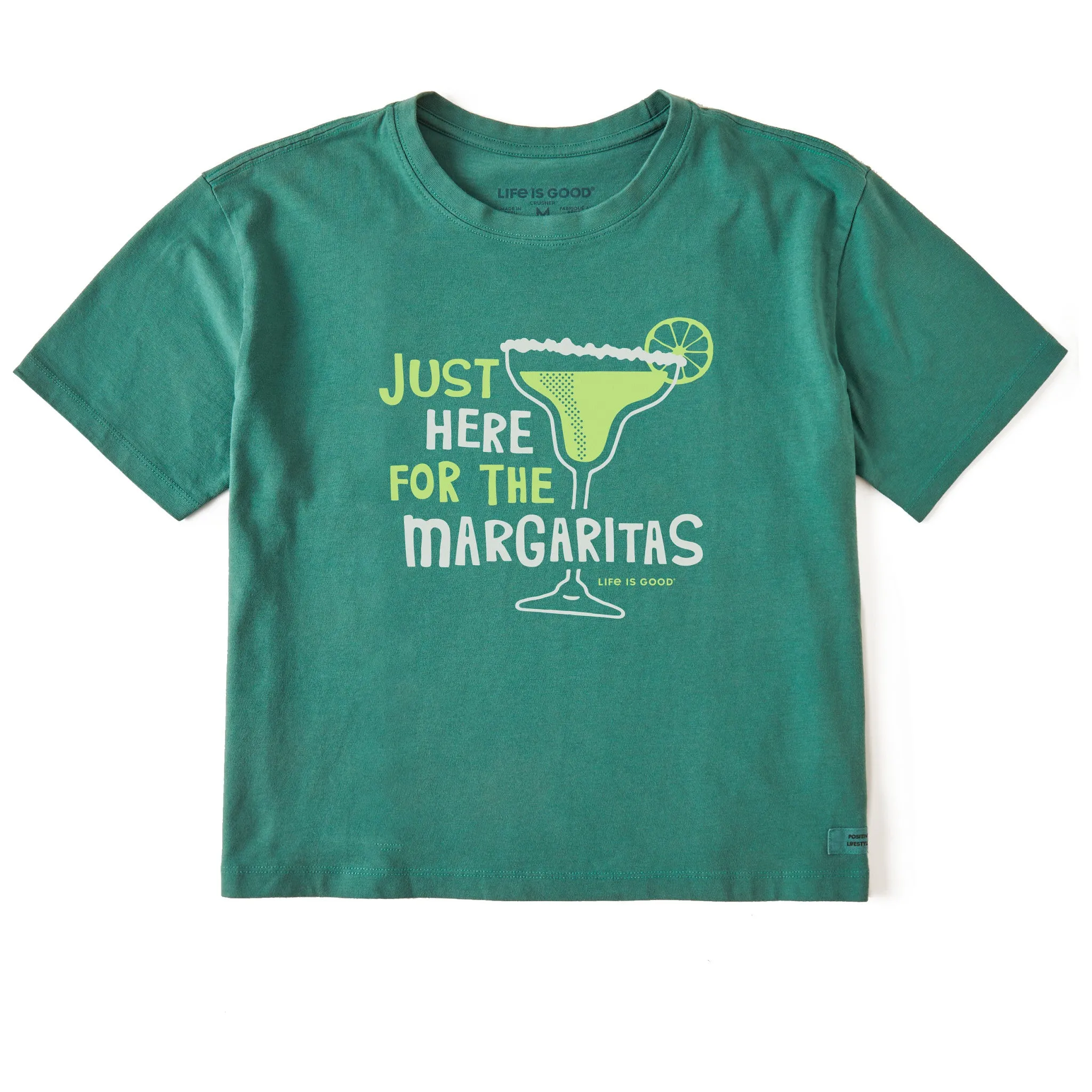 Women's Here for the Margaritas Short Sleeve Crusher Boxy Tee Life is Good