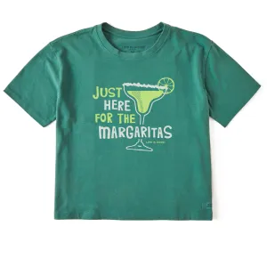 Women's Here for the Margaritas Short Sleeve Crusher Boxy Tee Life is Good