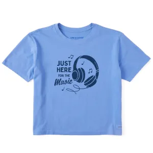Women's Here for the Music Short Sleeve Crusher Boxy Tee Life is Good