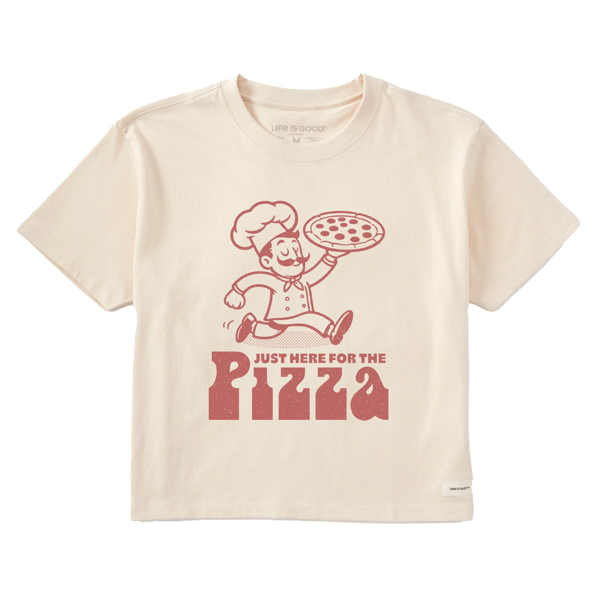 Women's Here for the Pizza Short Sleeve Crusher Boxy Tee Life is Good