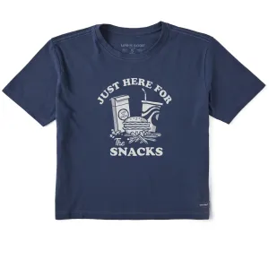 Women's Here for the Snacks Short Sleeve Crusher Boxy Tee Life is Good