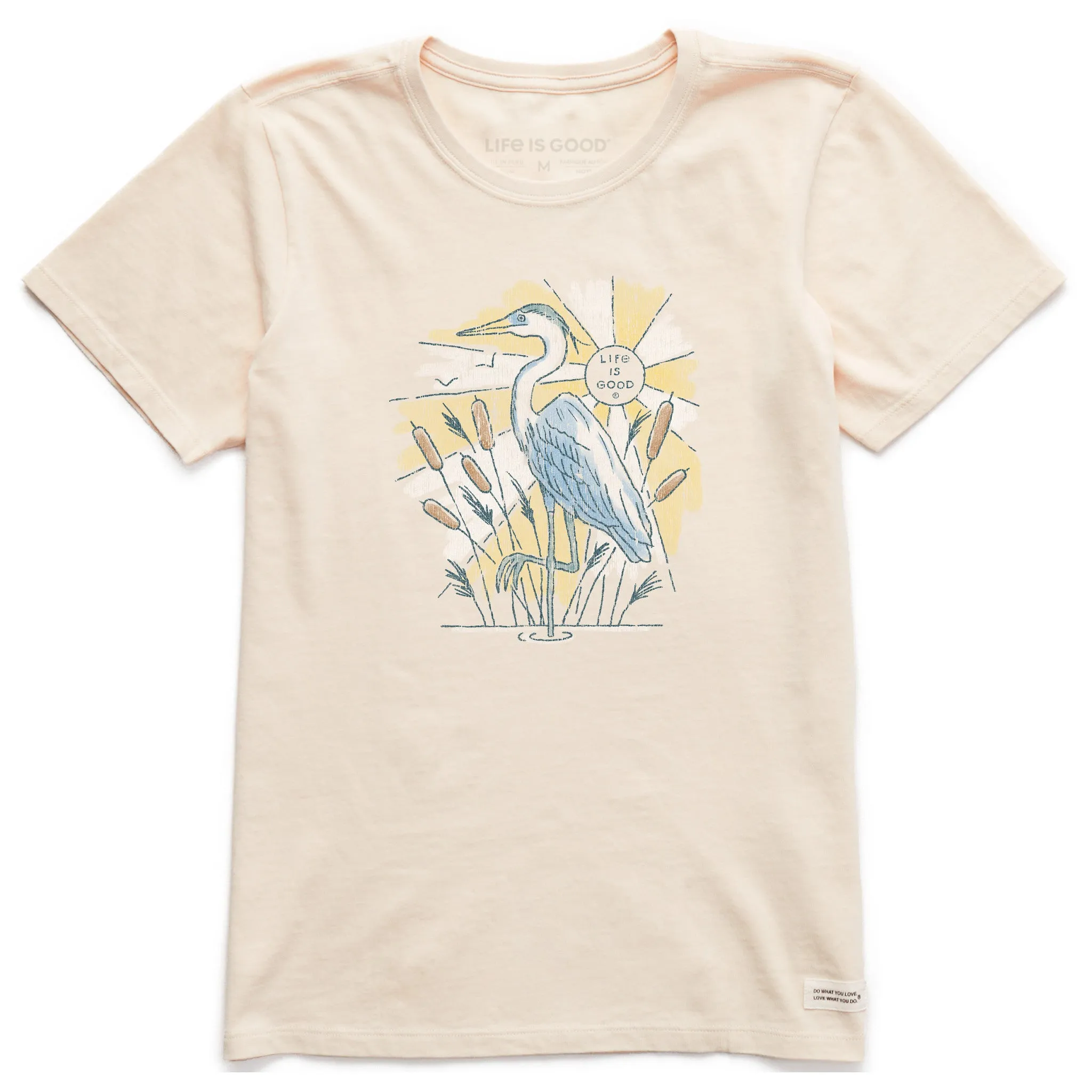Women's Heron in Cattails Short Sleeve Crusher Tee Life is Good