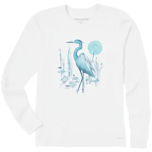 Women's Heron in the Reeds Long Sleeve Crusher Tee Life is Good