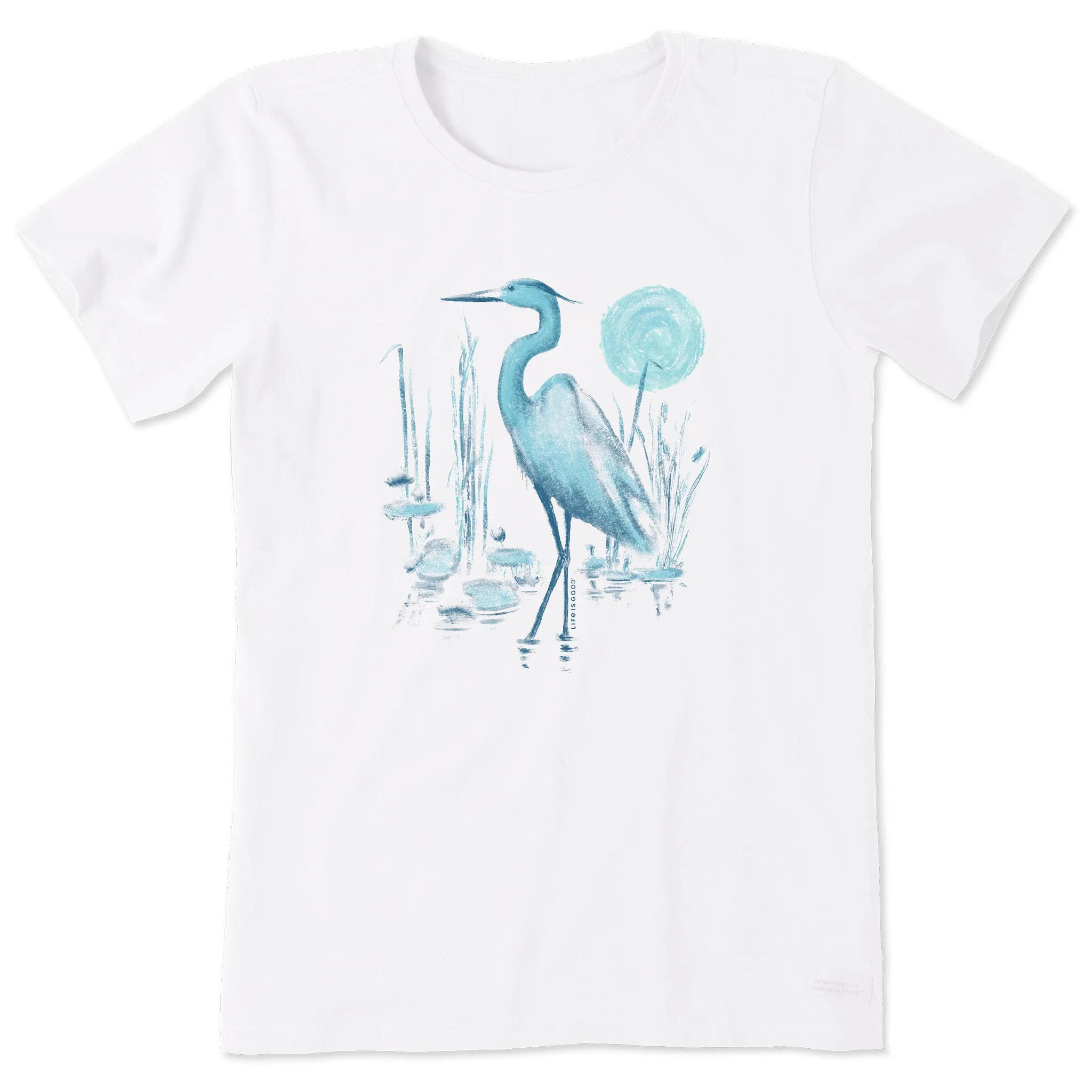 Women's Heron in the Reeds Short Sleeve Crusher Tee Life is Good