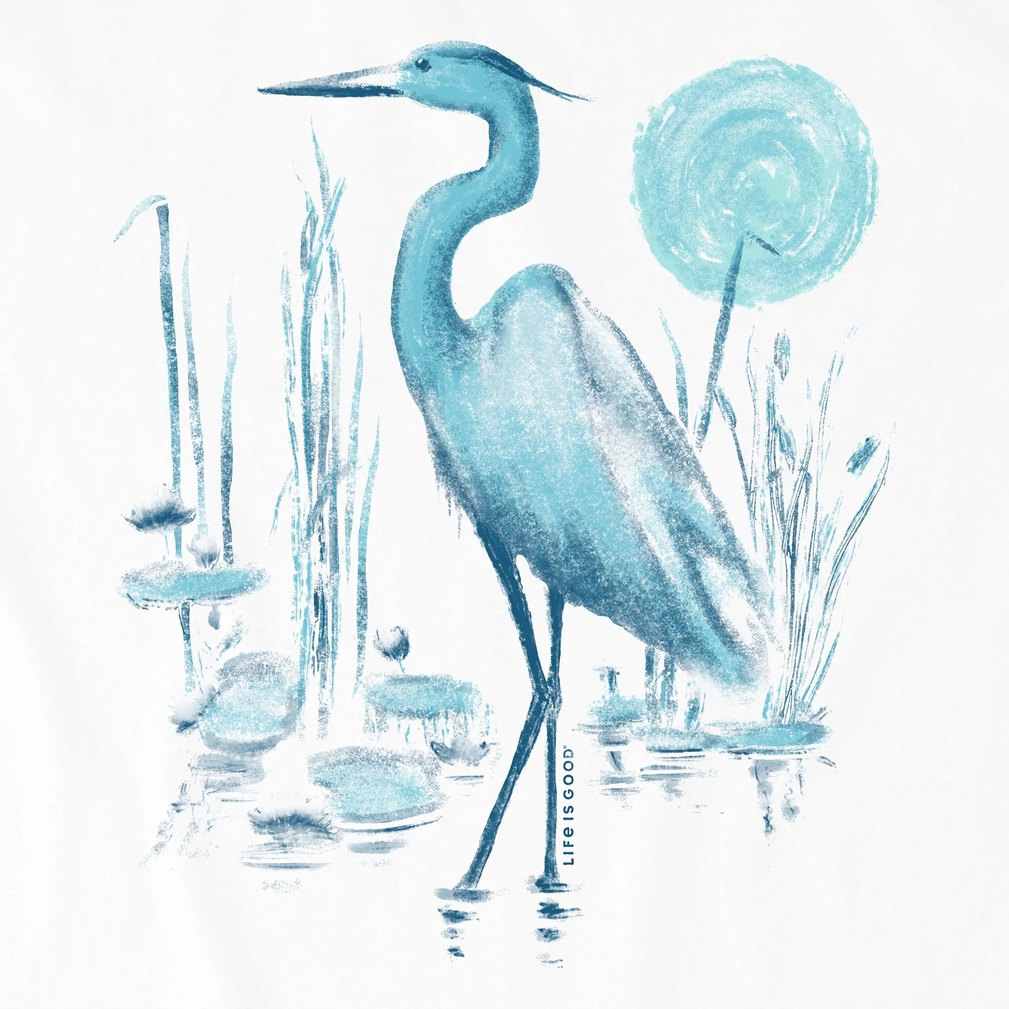 Women's Heron in the Reeds Short Sleeve Crusher Tee Life is Good