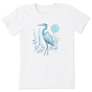 Women's Heron in the Reeds Short Sleeve Crusher Tee Life is Good