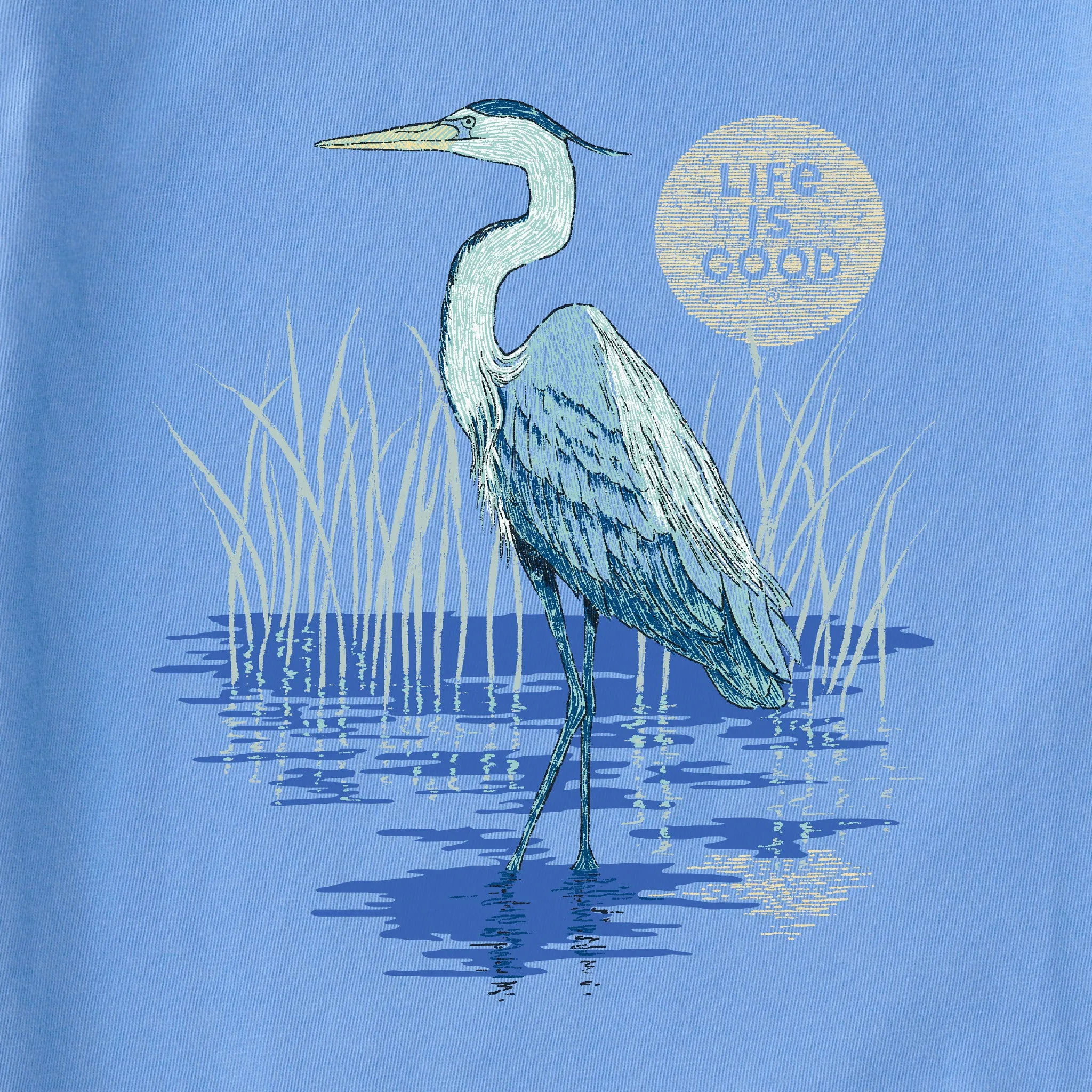 Women's Heron on the Water Short Sleeve Crusher-LITE Vee Life is Good
