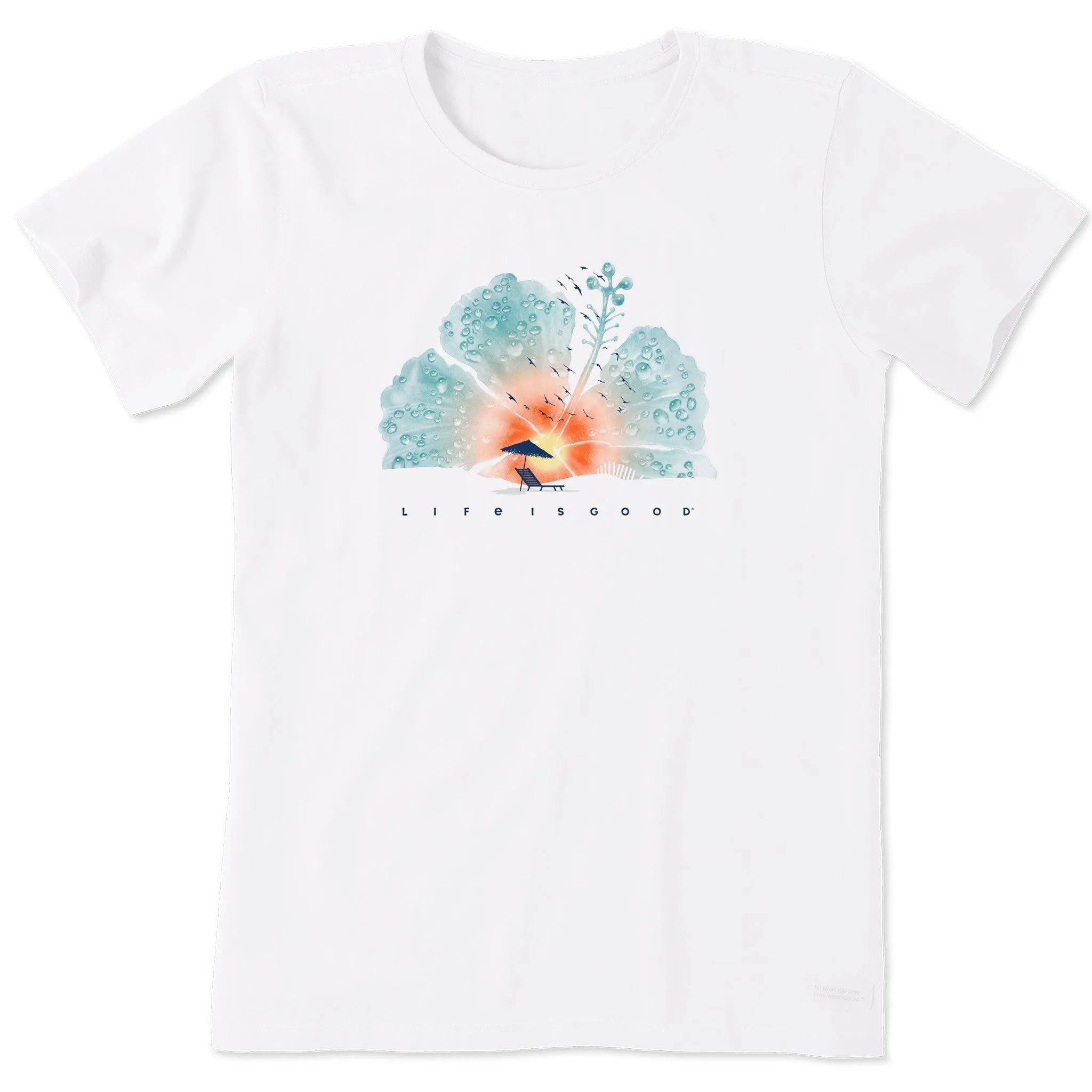 Women's Hibiscus Beach Short Sleeve Tee Life is Good
