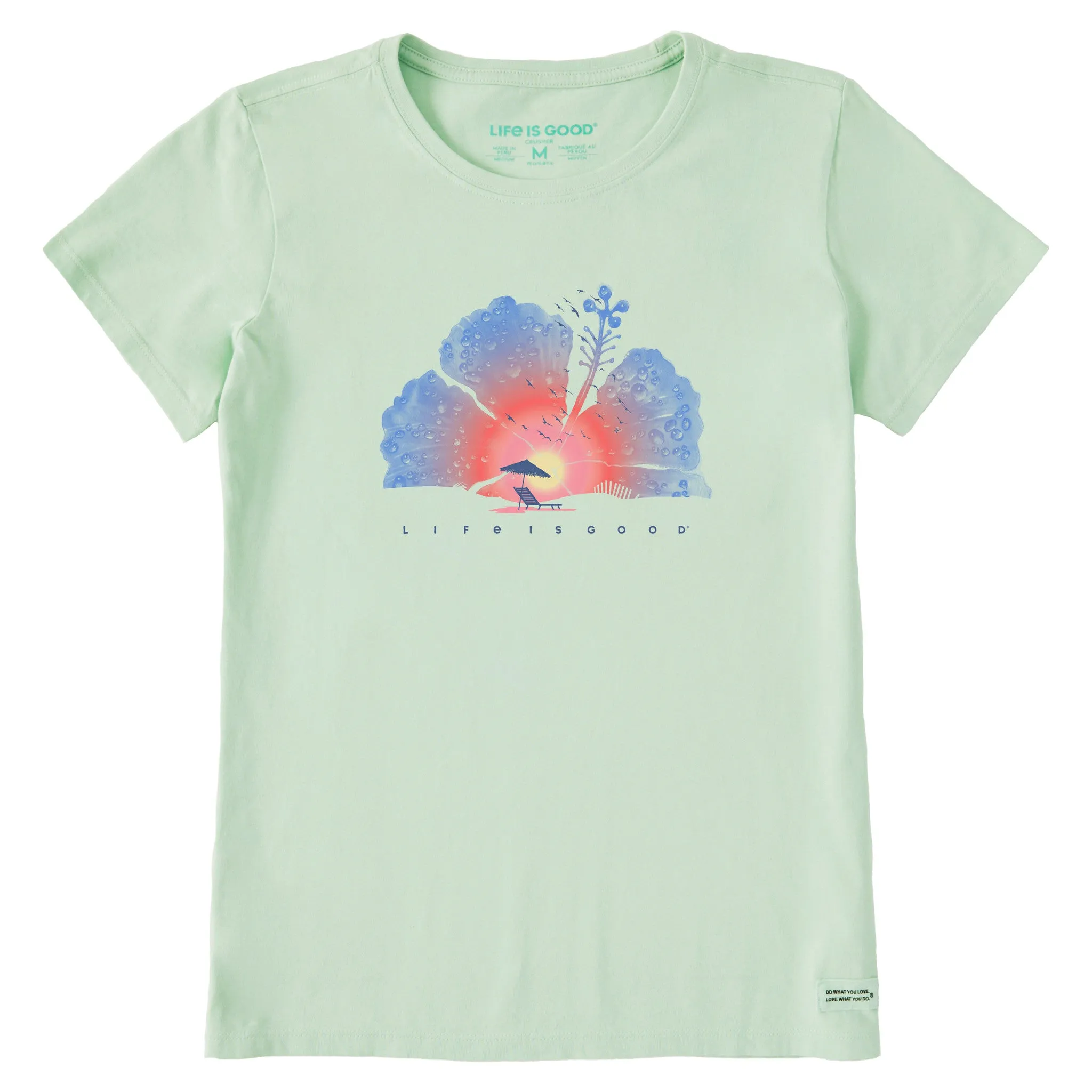 Women's Hibiscus Beach Short Sleeve Tee Life is Good