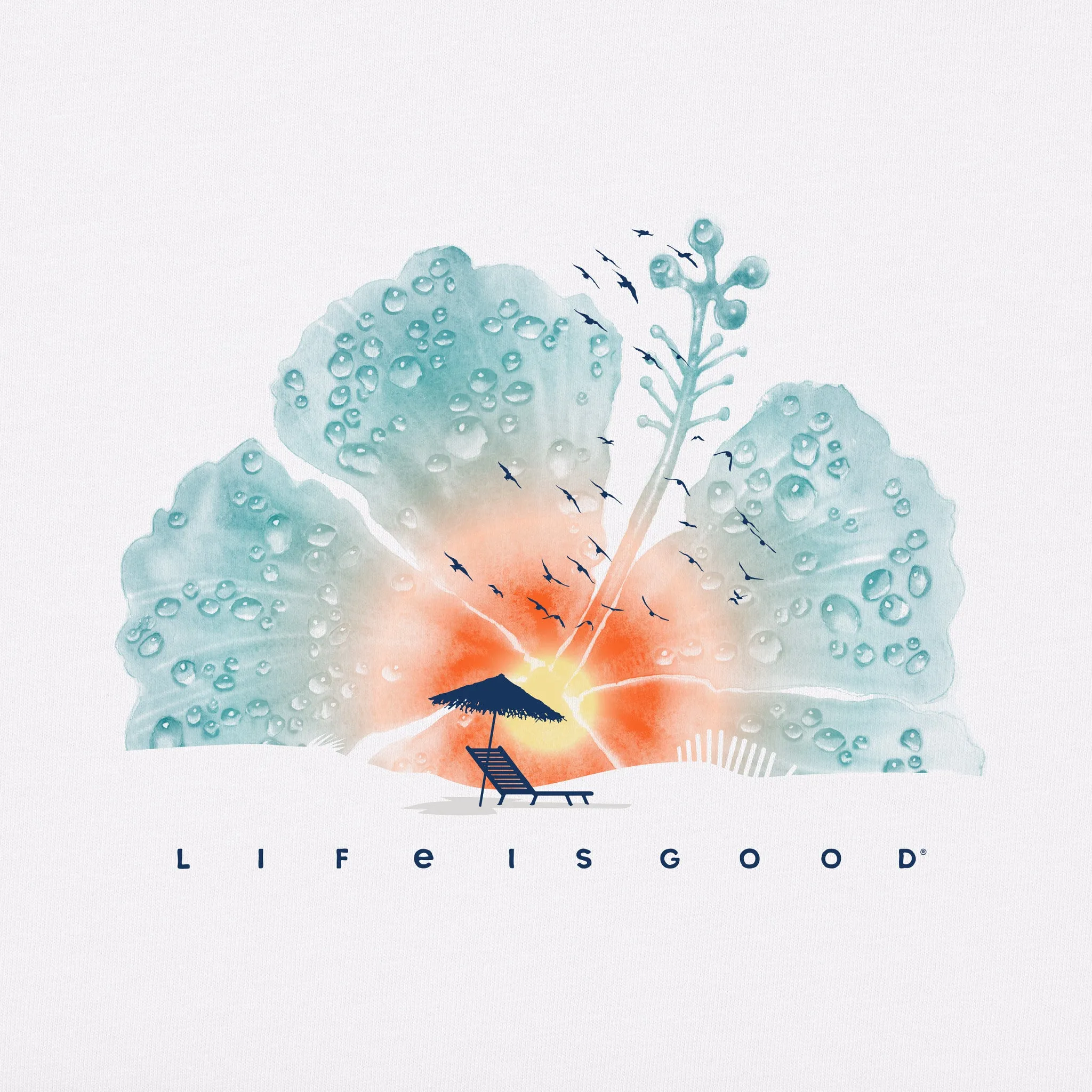 Women's Hibiscus Beach Short Sleeve Tee Life is Good