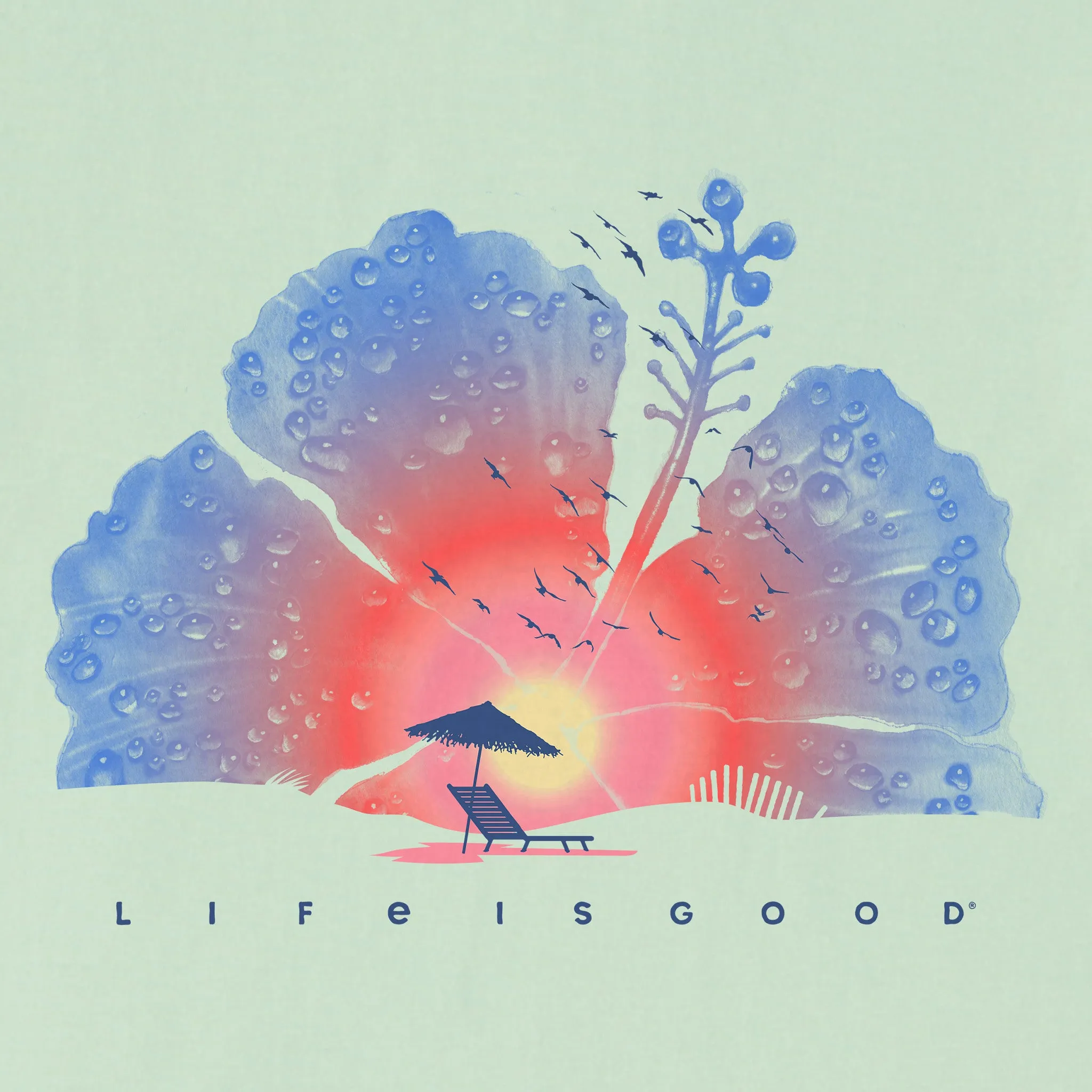 Women's Hibiscus Beach Short Sleeve Tee Life is Good