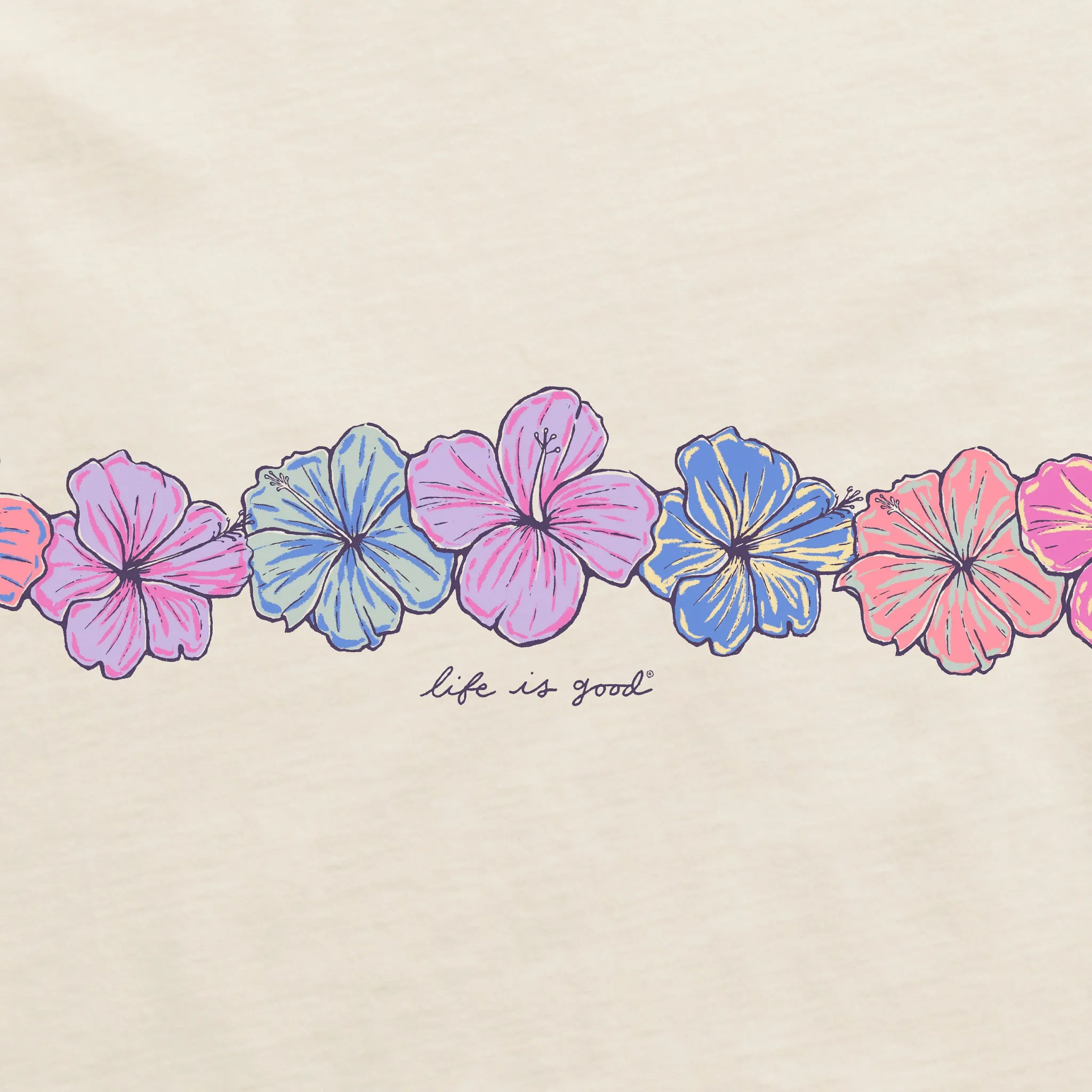 Women's Hibiscus Row Short Sleeve Crusher Boxy Tee Life is Good
