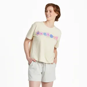 Women's Hibiscus Row Short Sleeve Crusher Boxy Tee Life is Good