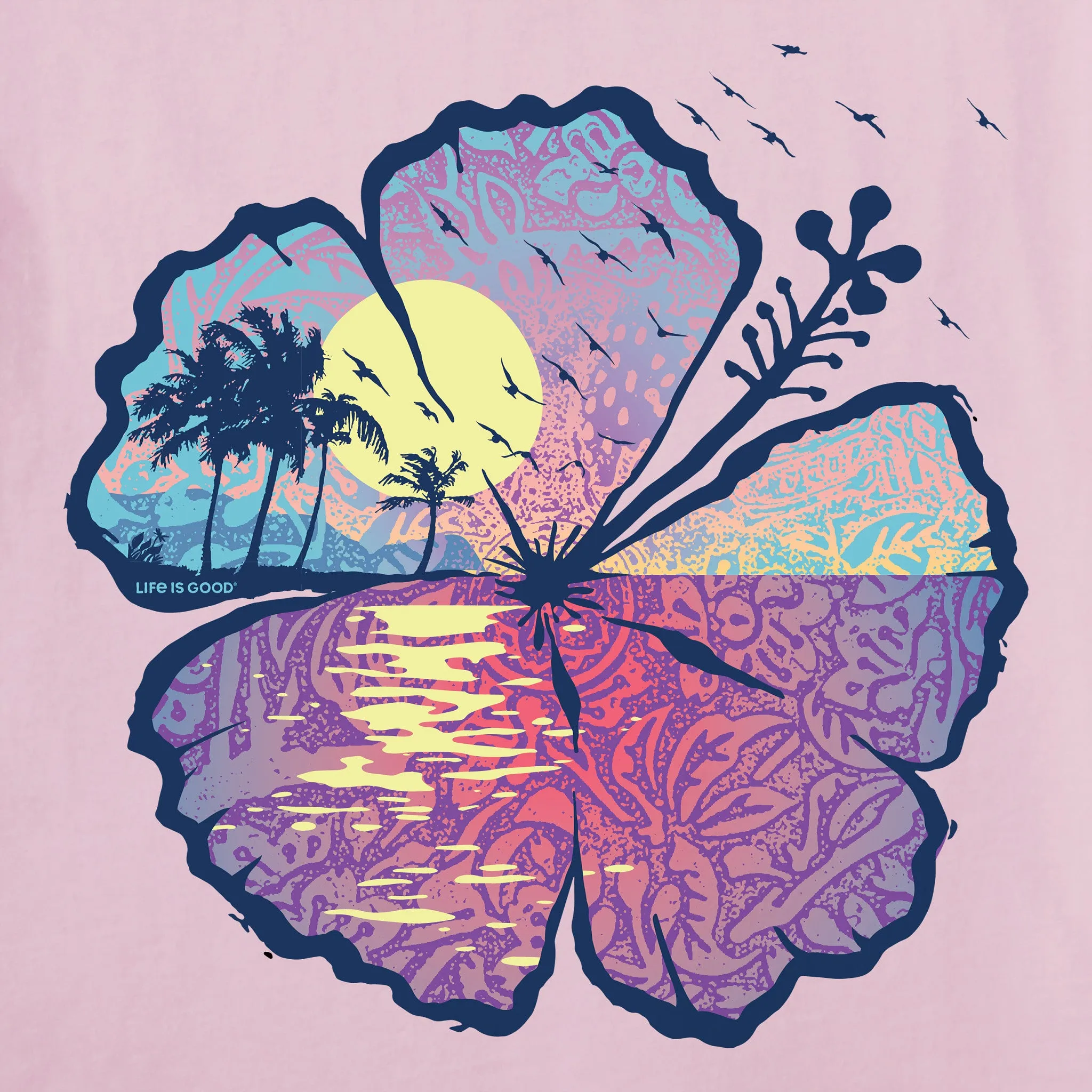 Women's Hibiscus-scape Crusher Tank Life is Good