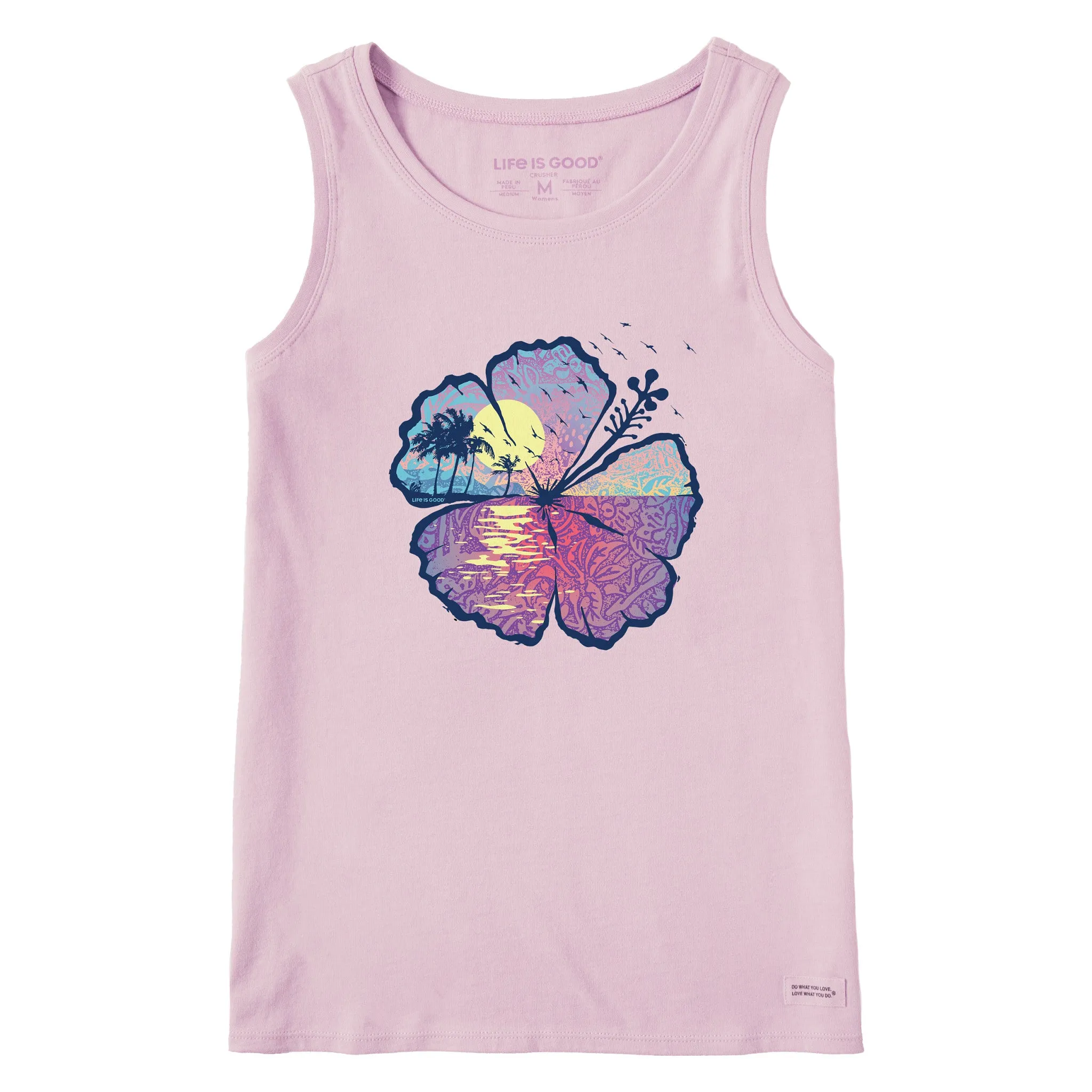 Women's Hibiscus-scape Crusher Tank Life is Good