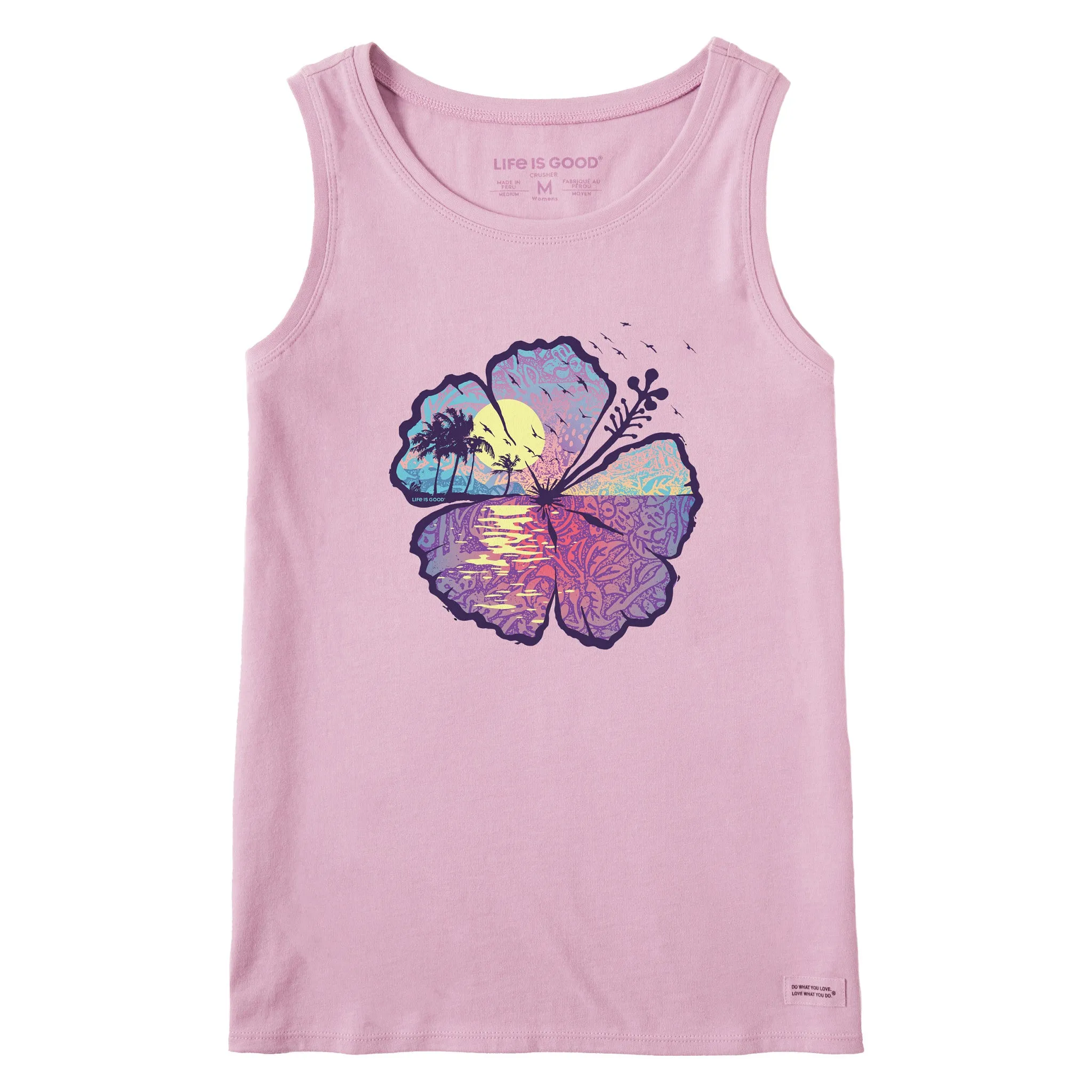 Women's Hibiscus-scape Crusher Tank Life is Good