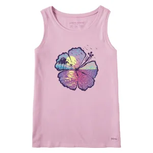 Women's Hibiscus-scape Crusher Tank Life is Good