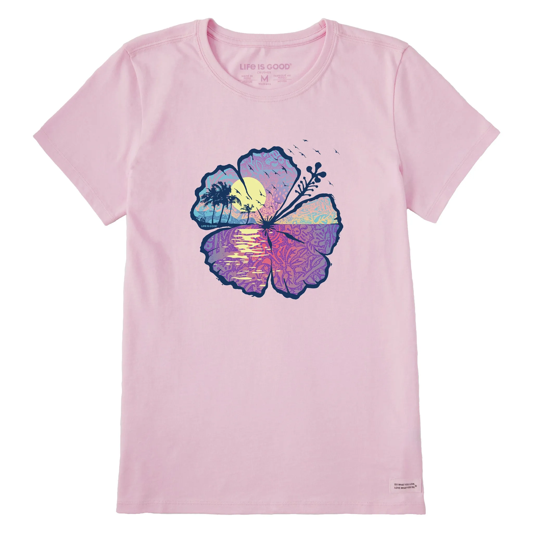 Women's Hibiscus-scape Short Sleeve Tee Life is Good