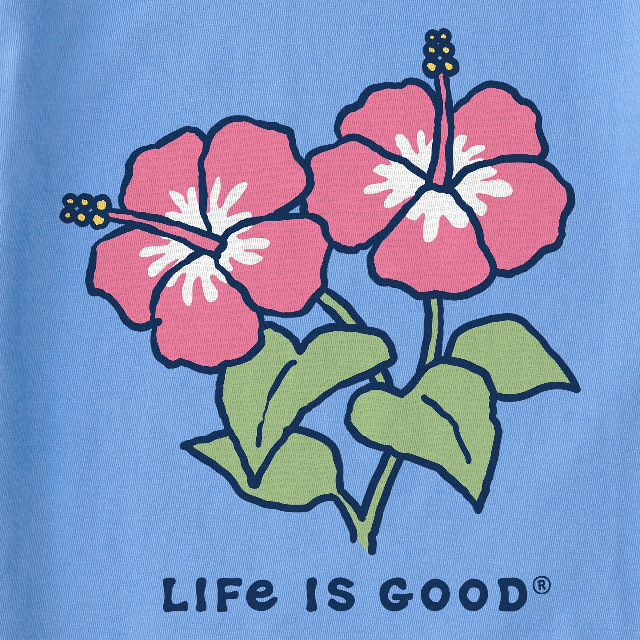Women's Hibiscuses Short Sleeve Tee Life is Good