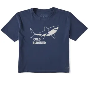Women's High-Low Shark Short Sleeve Crusher Boxy Tee Life is Good