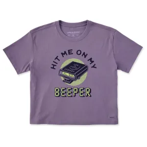 Women's Hit Me on My Beeper Short Sleeve Crusher Boxy Tee Life is Good