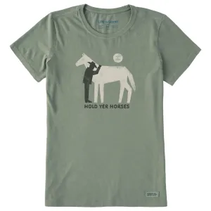 Women's Hold Yer Horses Cowboy Short Sleeve Crusher Tee Life is Good