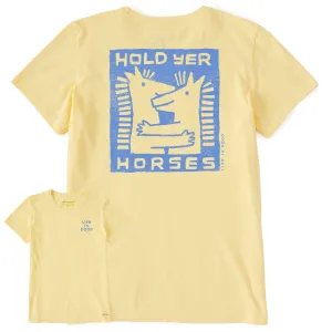 Women's Hold Yer Horses Hug Short Sleeve Tee Life is Good