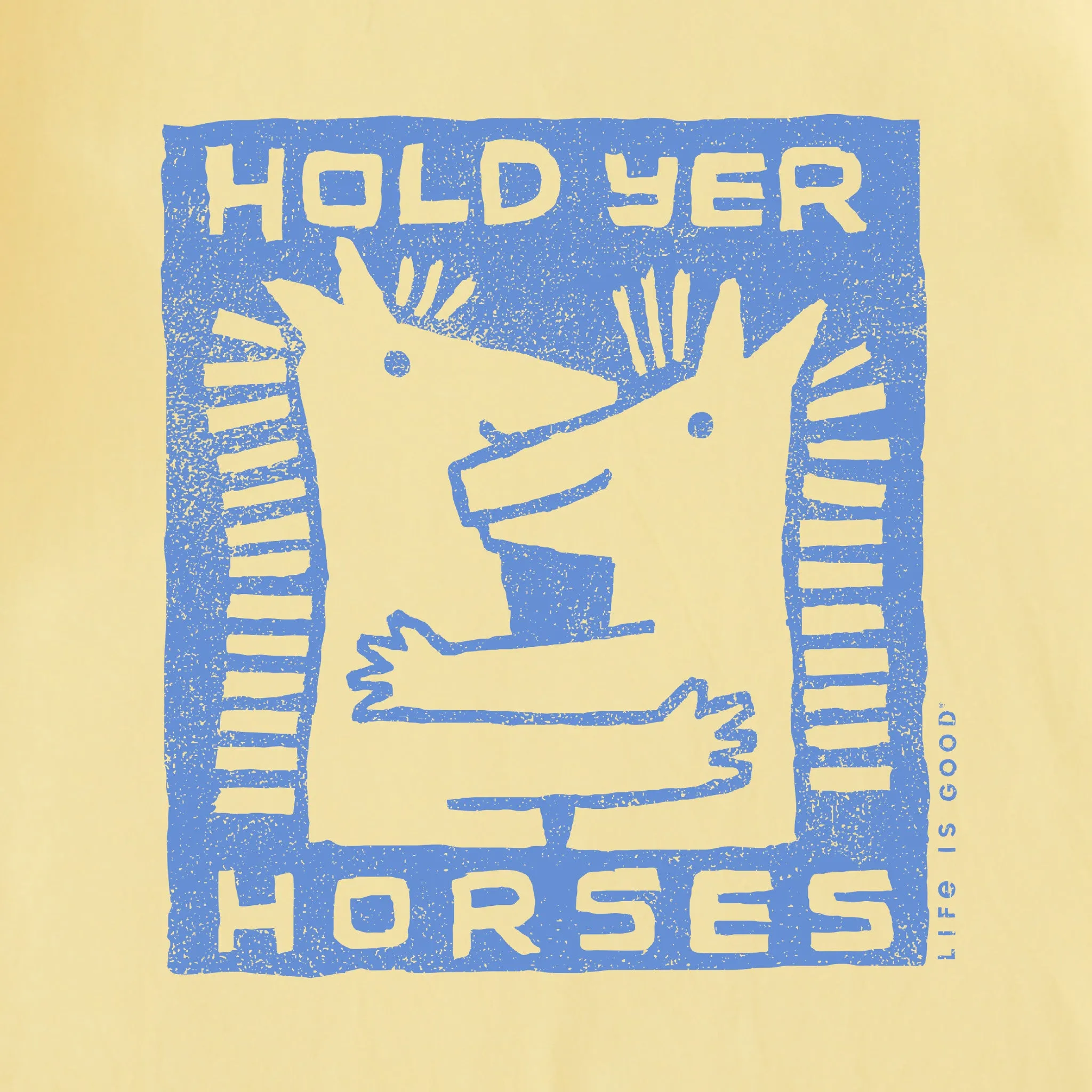 Women's Hold Yer Horses Hug Short Sleeve Tee Life is Good