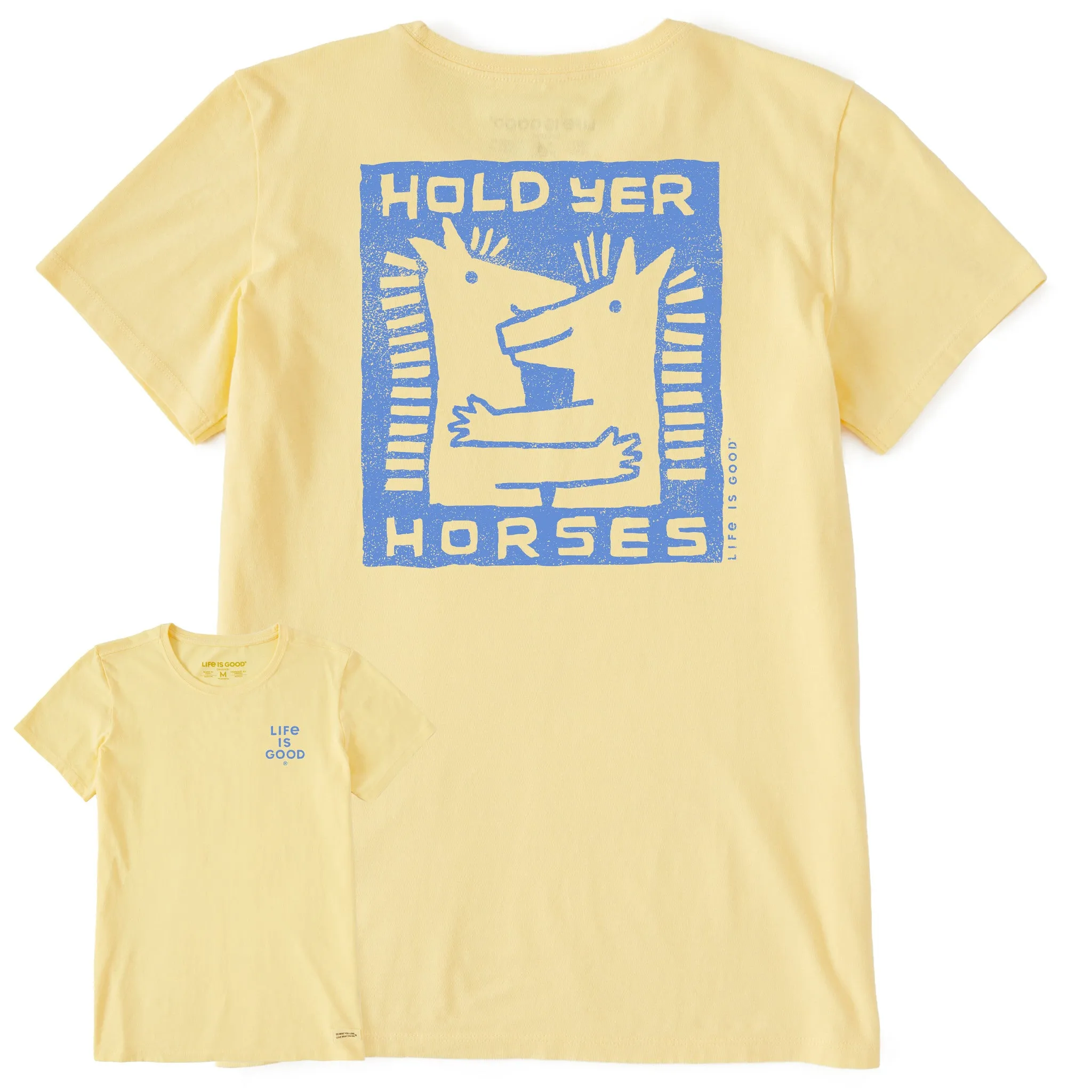 Women's Hold Yer Horses Hug Short Sleeve Tee Life is Good
