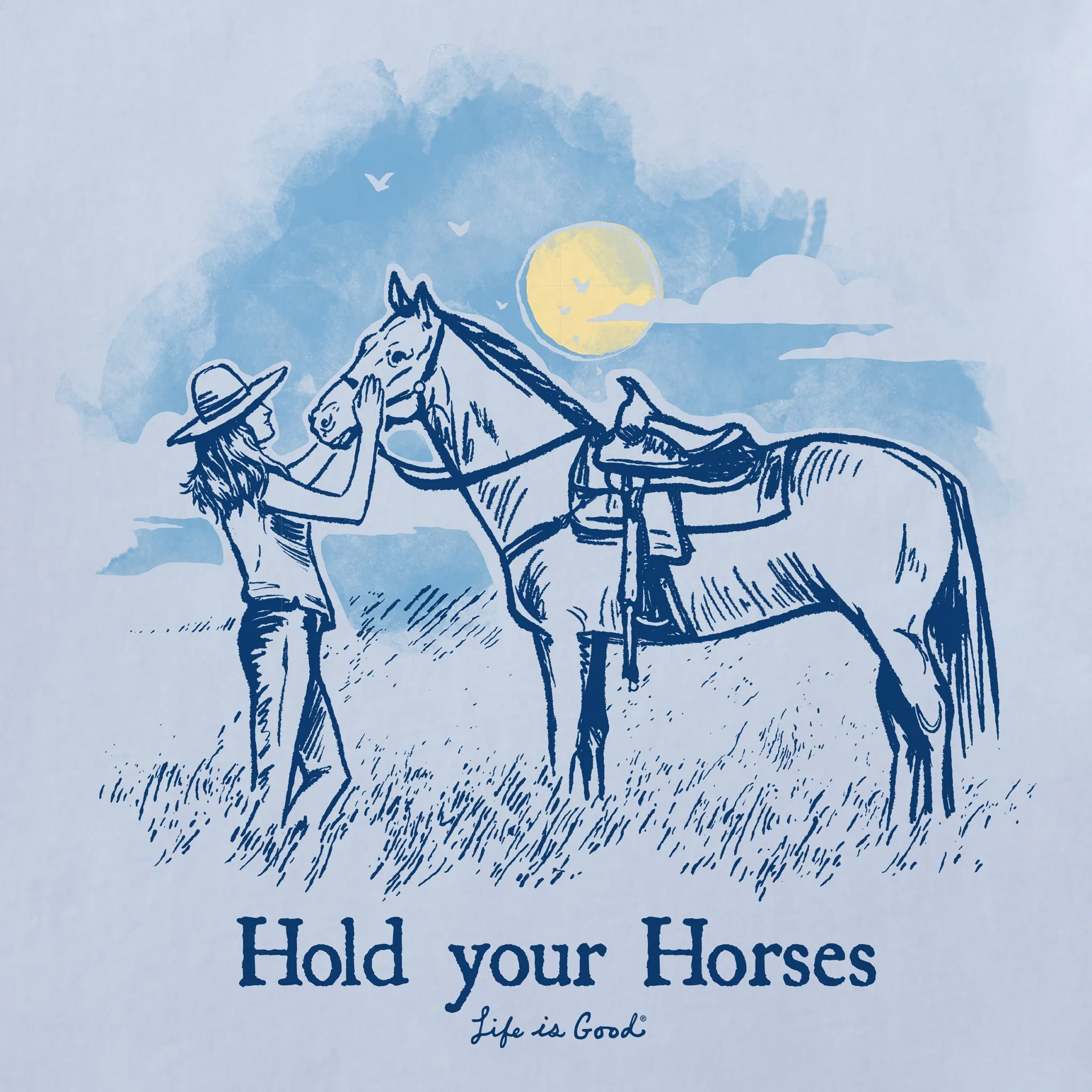 Women's Hold Your Horses Cowgirl Long Sleeve Crusher Vee Life is Good