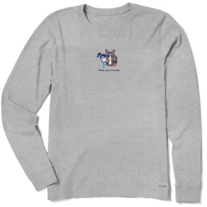 Women's Hold Your Horses Long Sleeve Crusher Tee Life is Good