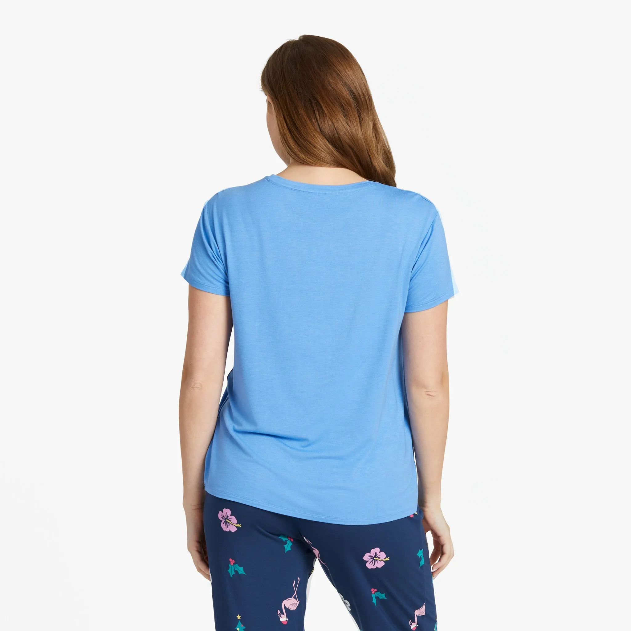 Women's Holiday Flamingo Mirror Lightweight Sleep Tee Life is Good