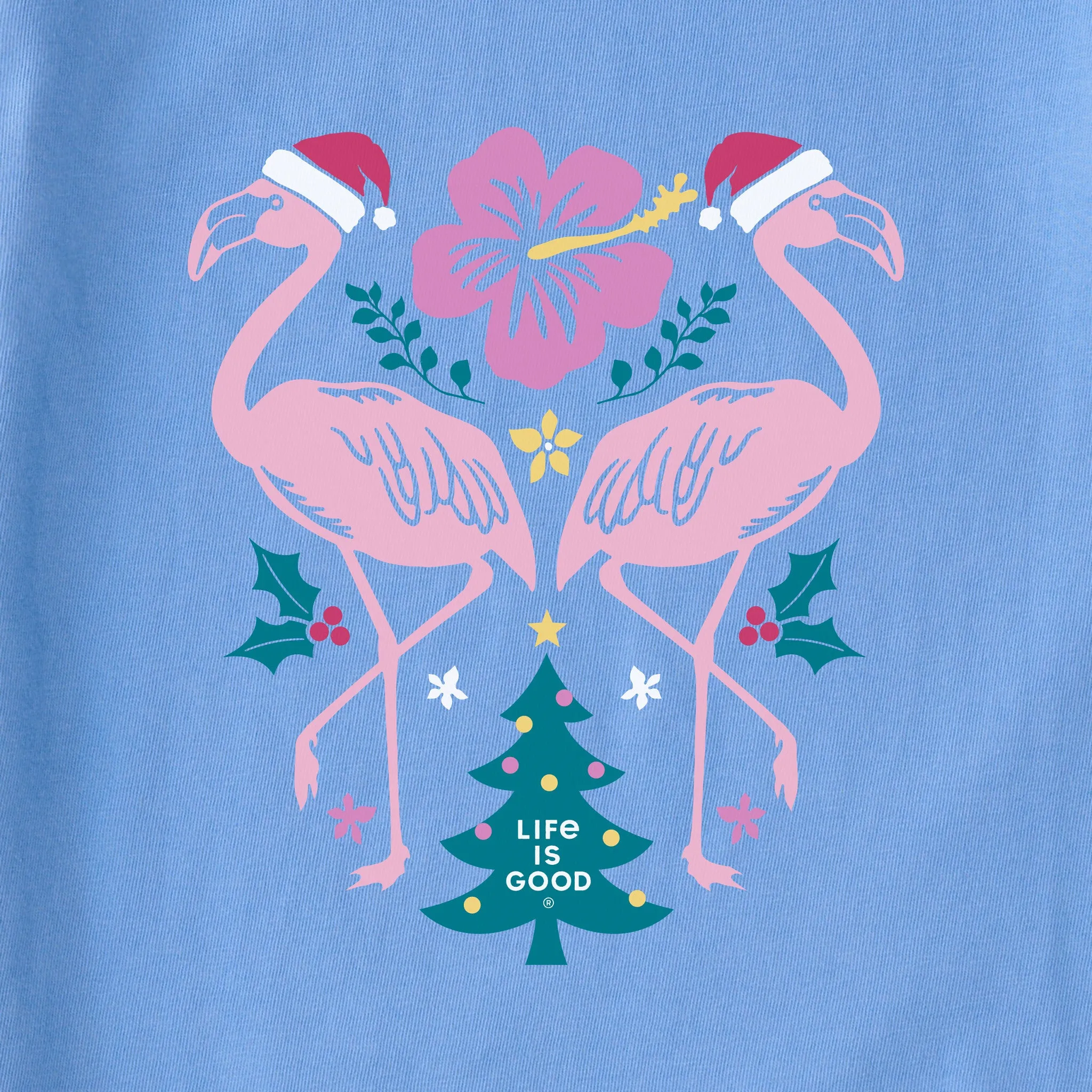 Women's Holiday Flamingo Mirror Lightweight Sleep Tee Life is Good