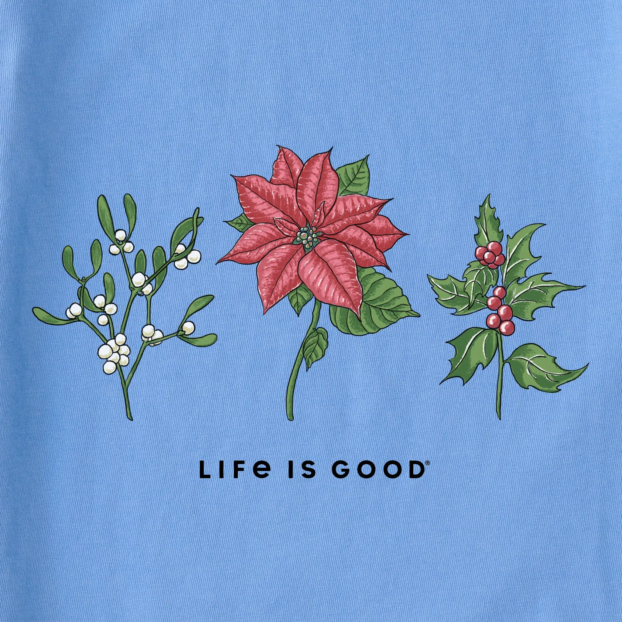 Women's Holiday Flowers Long Sleeve Crusher Tee Life is Good