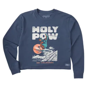 Women's Holy Pow Ski Colorado Long Sleeve Crusher Boxy Tee Life is Good
