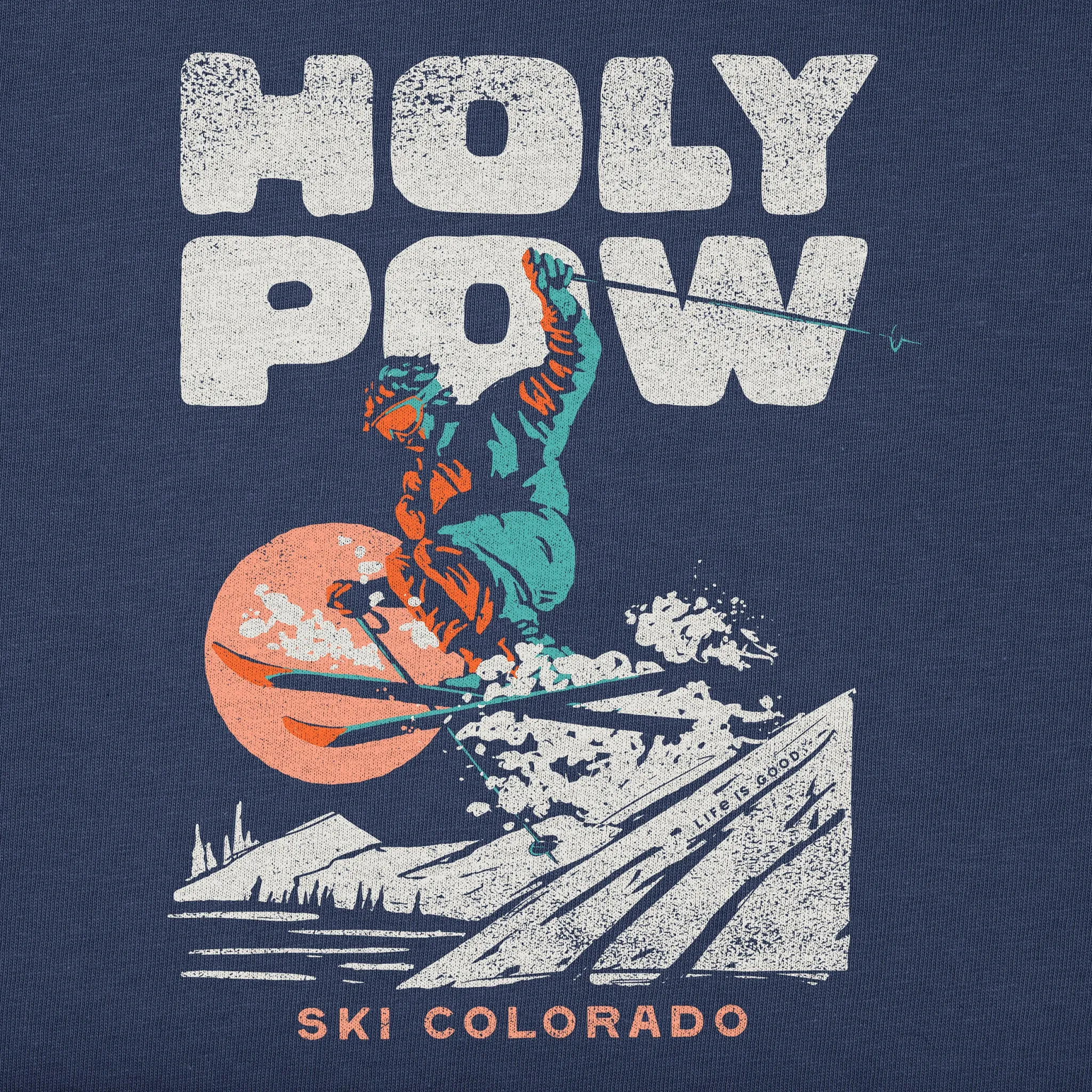 Women's Holy Pow Ski Colorado Long Sleeve Crusher Boxy Tee Life is Good