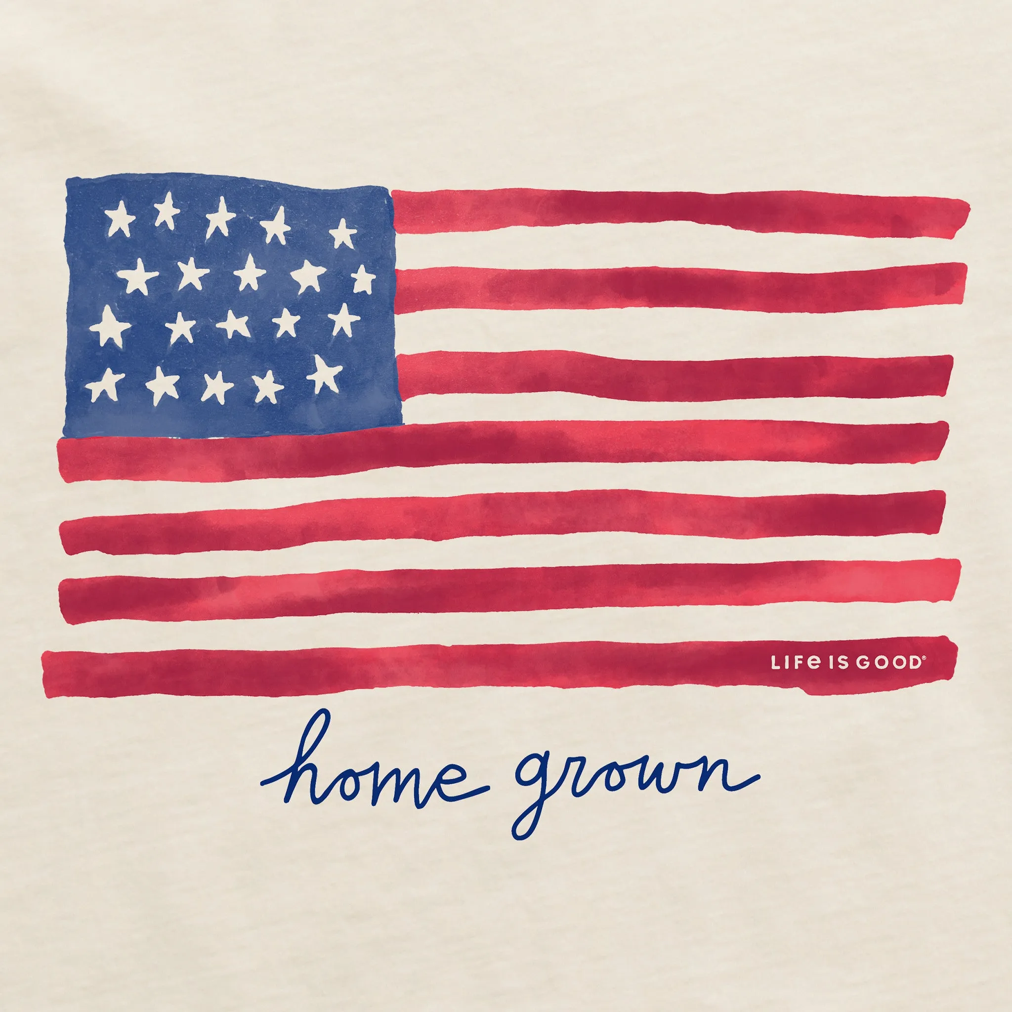 Women's Home Grown Flag Short Sleeve Crusher Tee Life is Good