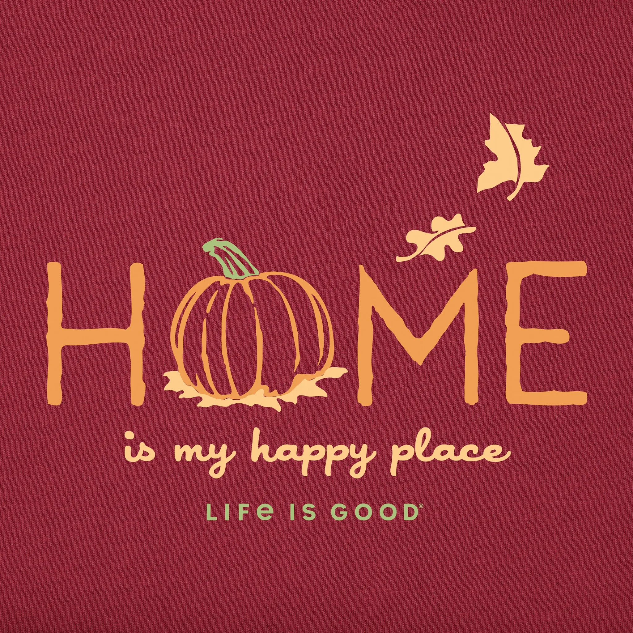 Women's Home is my Happy Place Fall Long Sleeve Crusher Vee Life is Good