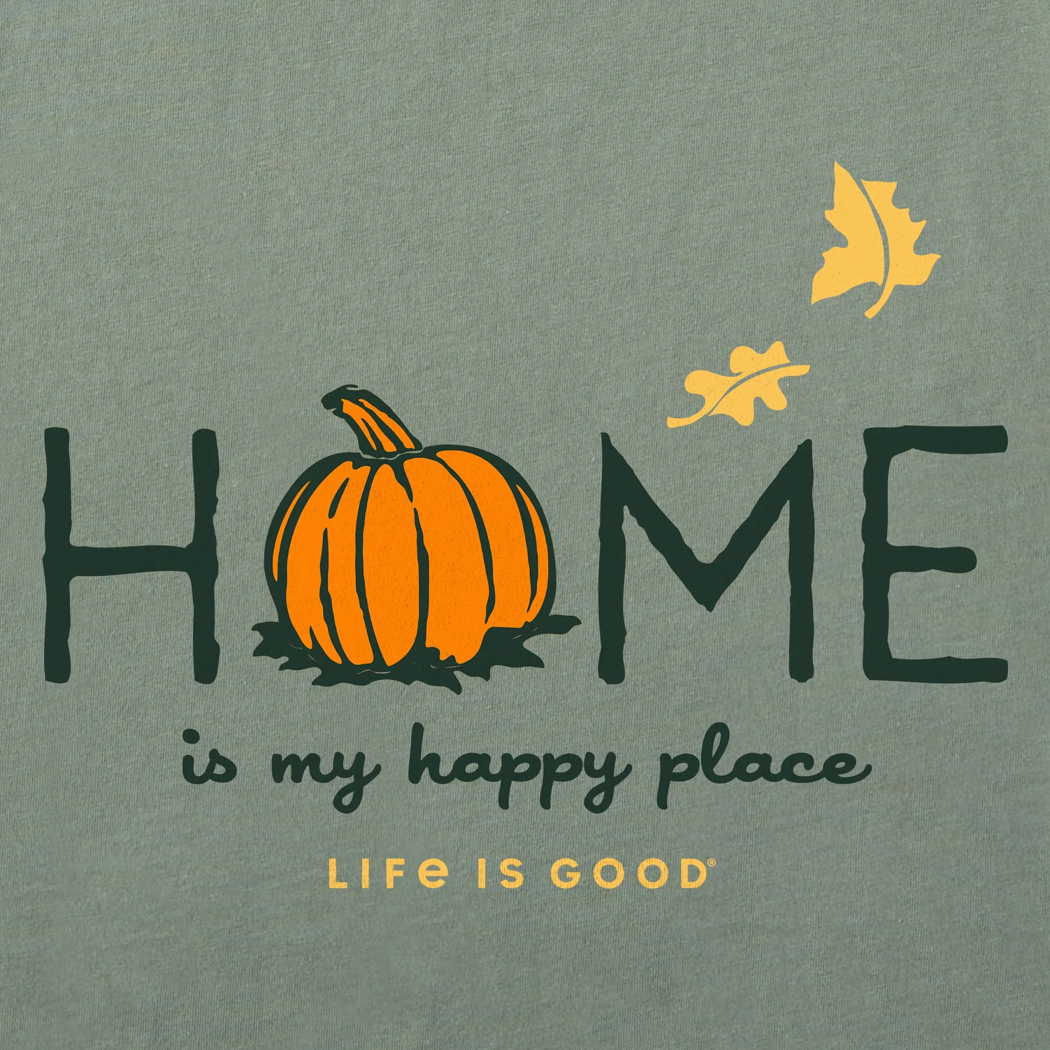 Women's Home is my Happy Place Fall Long Sleeve Crusher Vee Life is Good