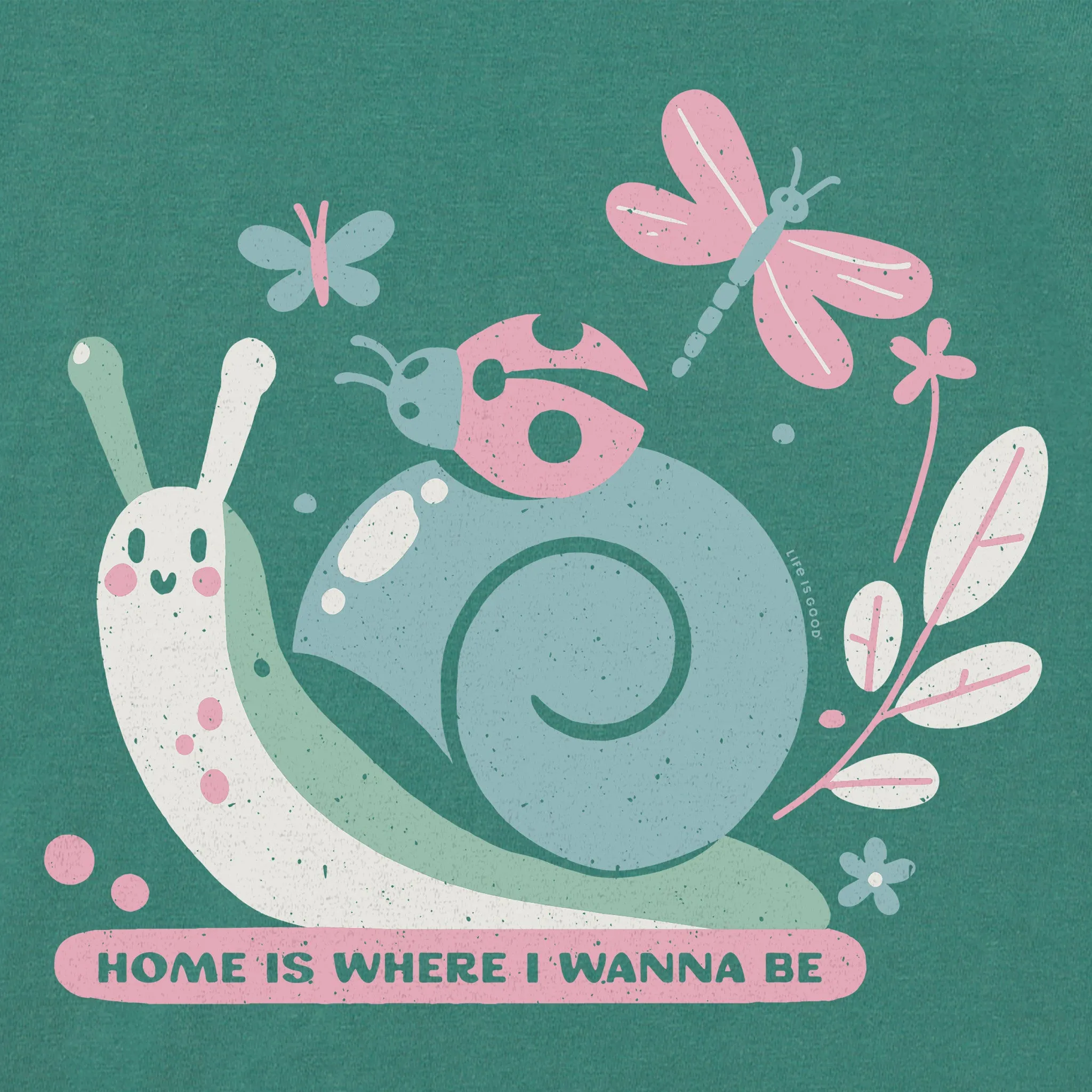 Women's Home is Where I Wanna Be Short Sleeve Crusher Tee Life is Good
