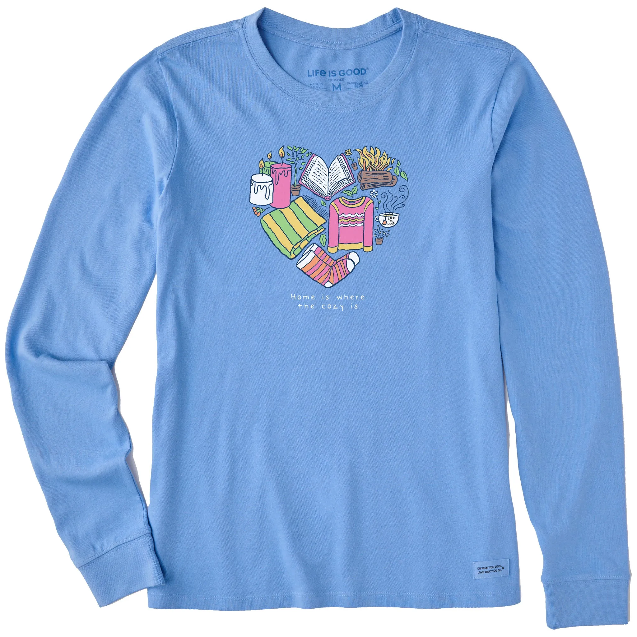 Women's Home is Where the Cozy Is Long Sleeve Crusher Tee Life is Good